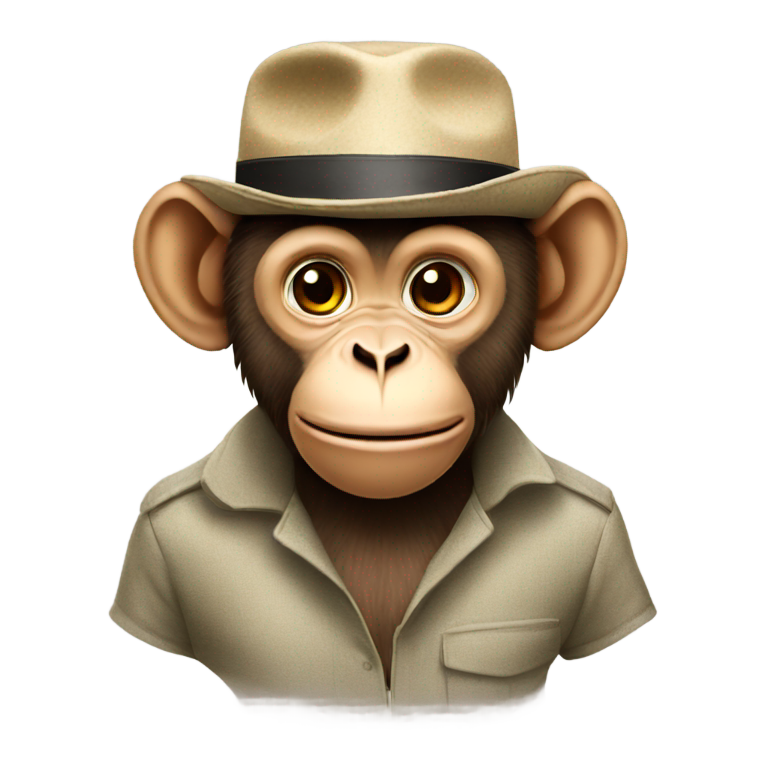 genmoji: A monkey with a hat