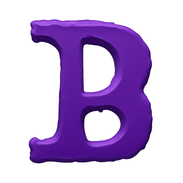 絵文字：Letter d made out of deep purple paint