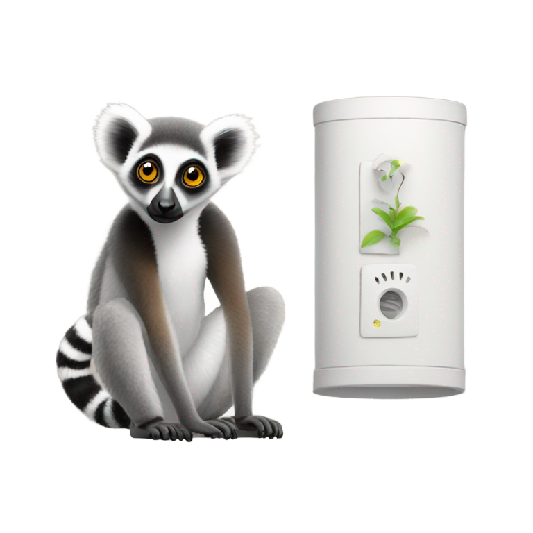 genmoji: Lemur next to a vent diagram