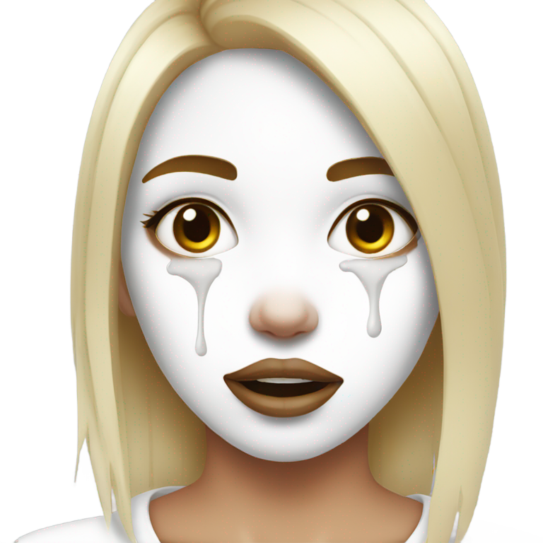 genmoji：普通女孩，嘴上滴着白漆