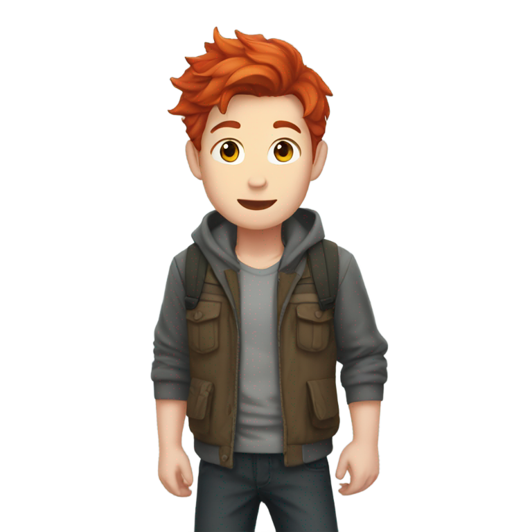 genmoji : Connor aux cheveux roux en costume de leprechaun