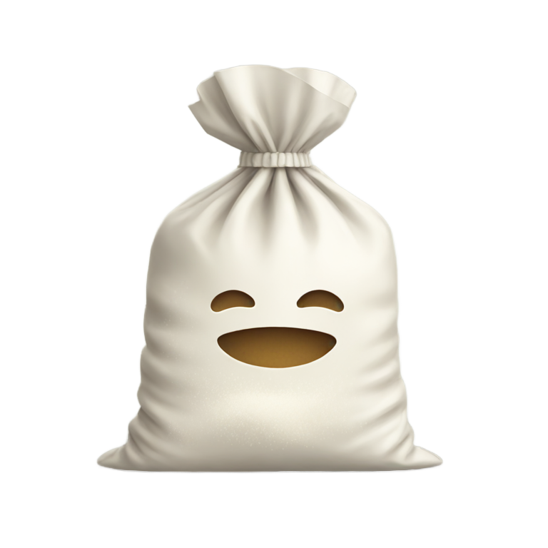 genmoji：带有白粉的袋子