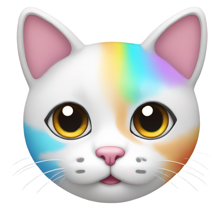 genmoji：可爱的白猫和彩虹猫脸