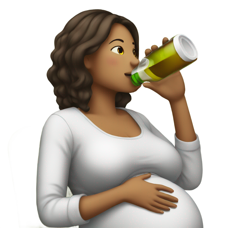 絵文字：妊婦がプロセッコを飲む