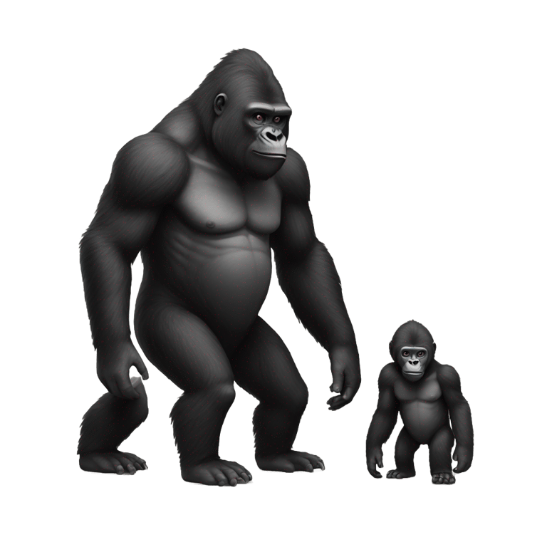genmoji : big mok and baby mok gorilla's