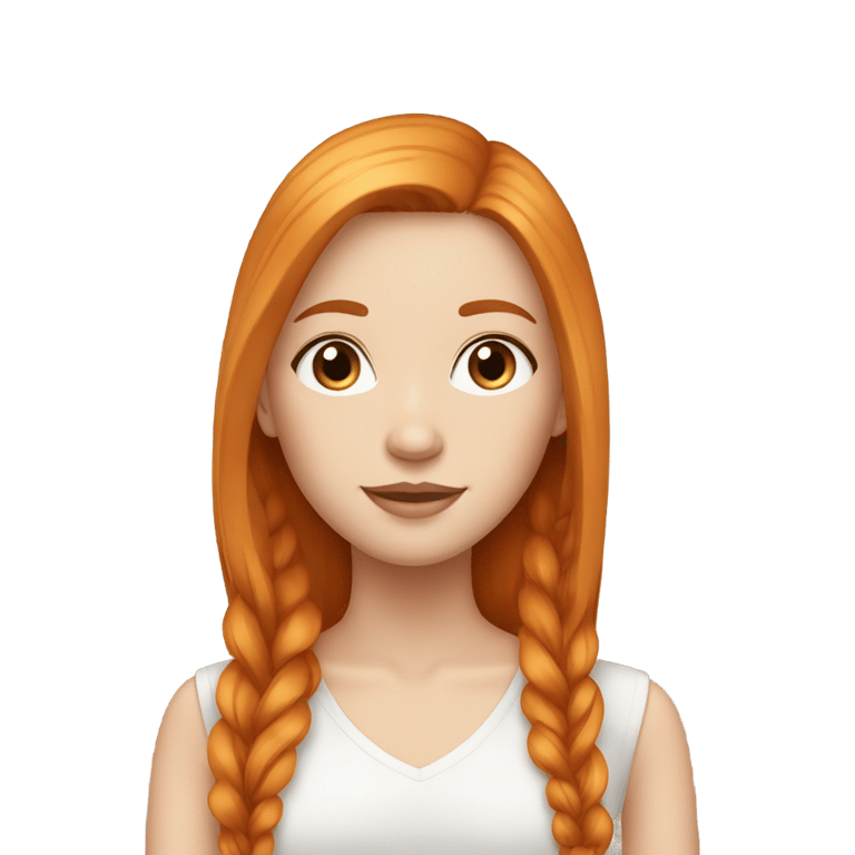 genmoji：美丽的白人女孩，拥有完美的姜黄色直发