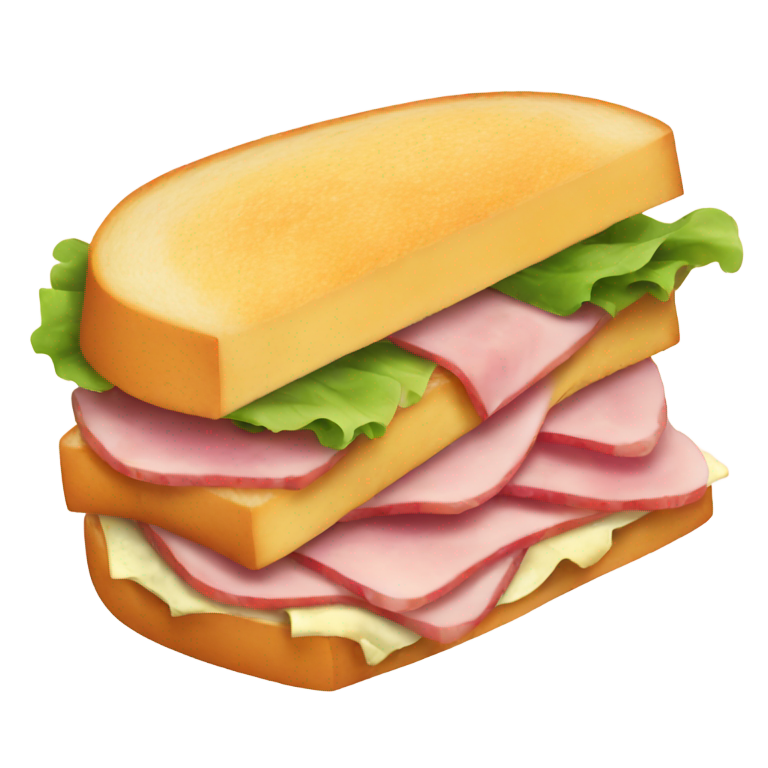 genmoji : Sandwich au jambon sans salade ni fromage