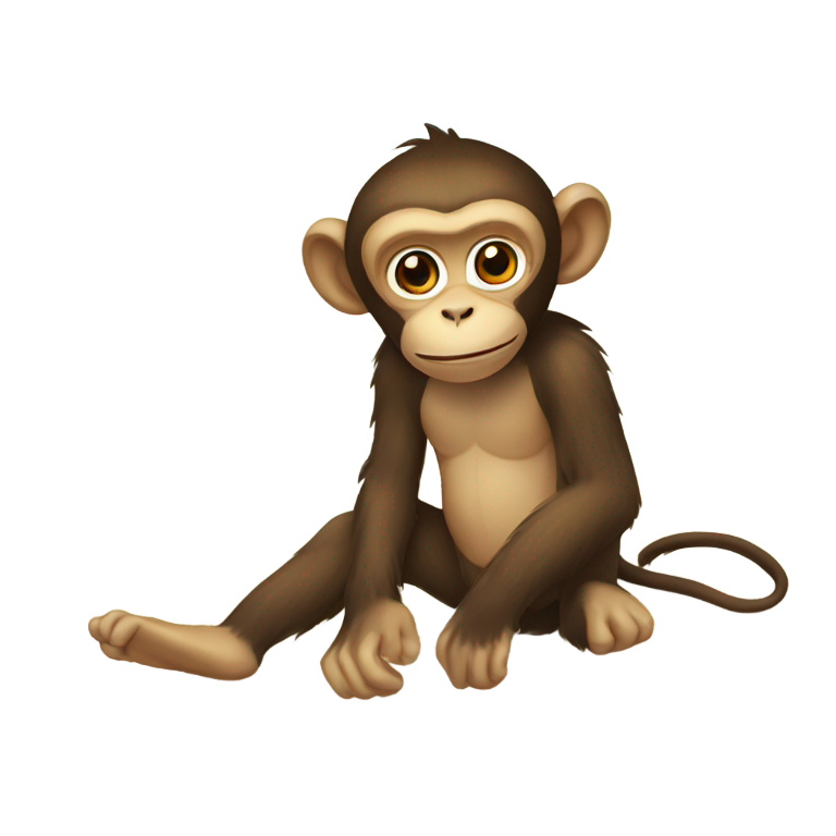 genmoji: A monkey in the beach