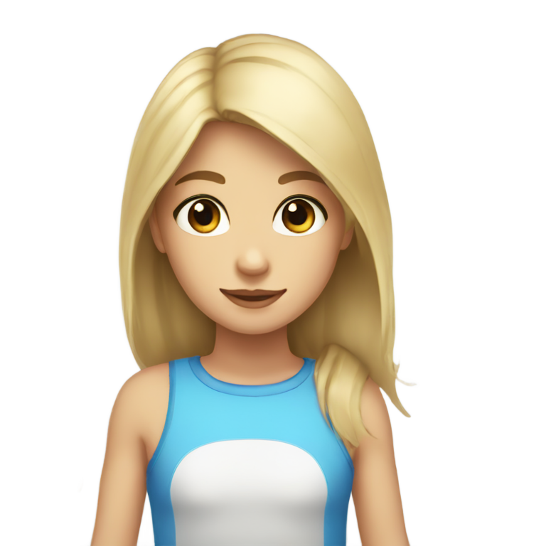 genmoji：一个半金半黑头发和深棕色眼睛的女孩，以及一个棕发蓝眼睛的男孩。