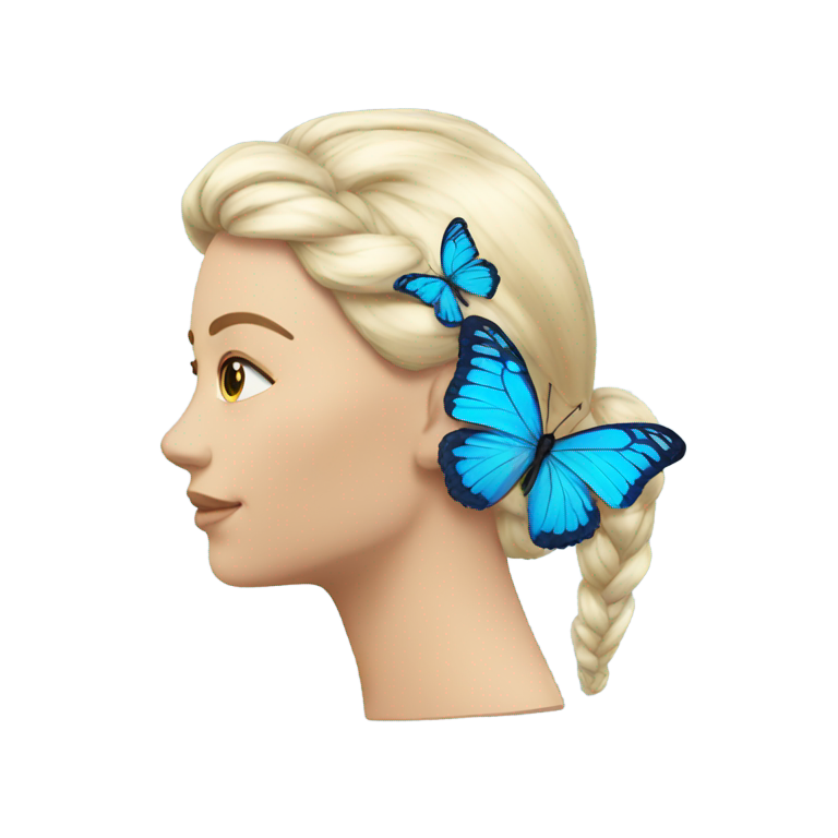 genmoji：蓝色蝴蝶发夹