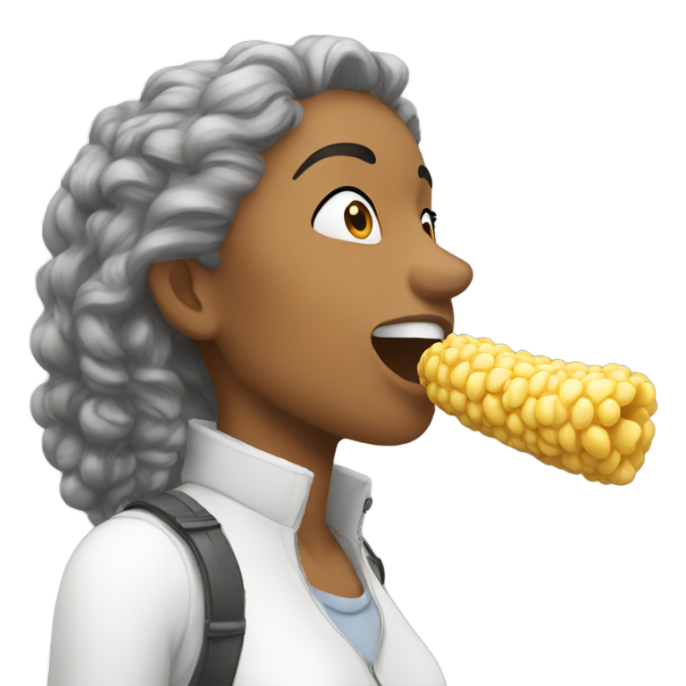 genmoji : Une femme suçant un gros pénis blanc