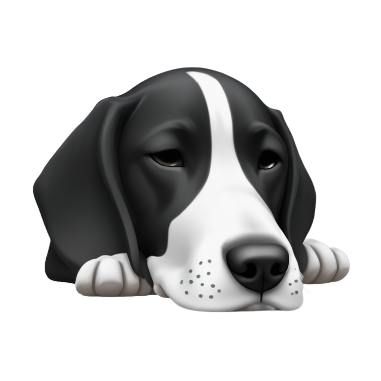 genmoji：黑白指针犬在睡觉
