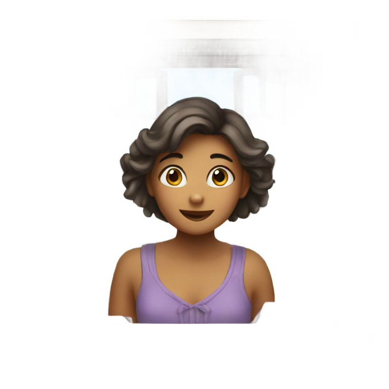 genmoji: Girl in a window