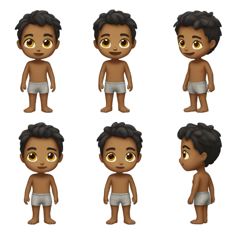genmoji : garçon sans vêtements, même pas un caleçon