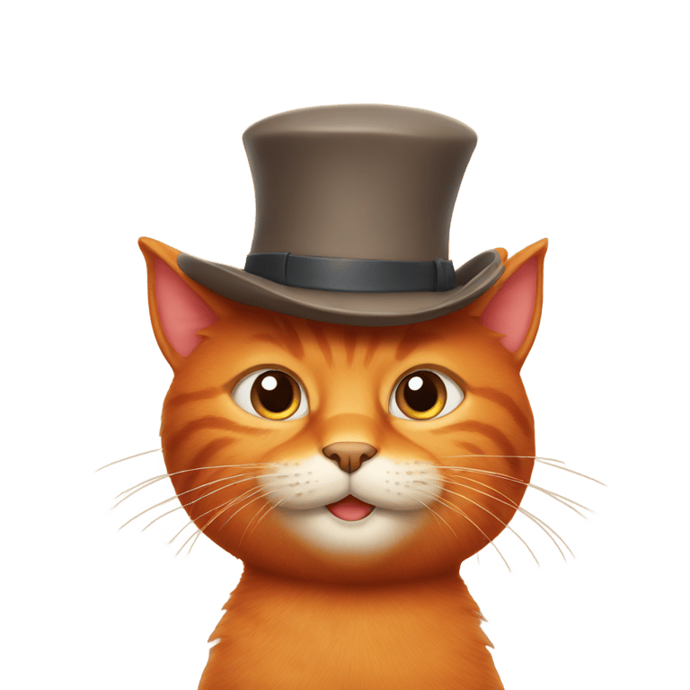 genmoji：一只戴着帽子的红猫