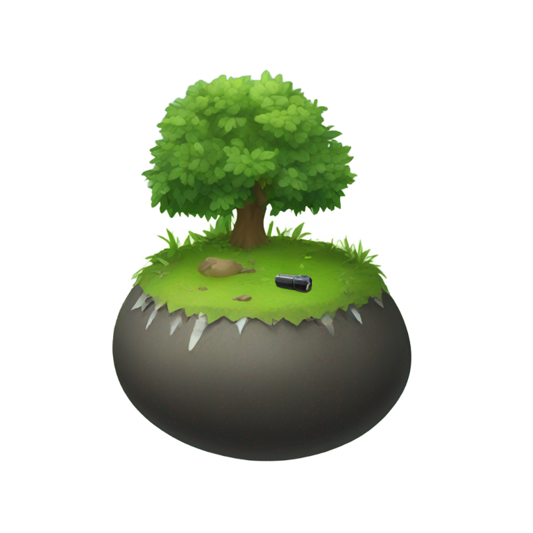 genmoji：炸弹静置在树林中的池塘里