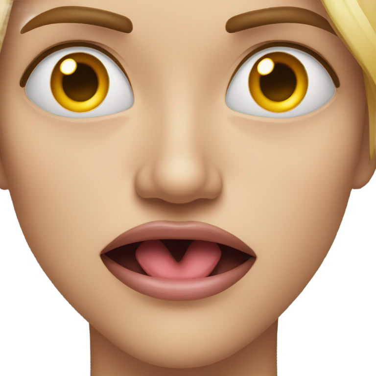 genmoji: x as an eye another eye squinting tongue out and mad