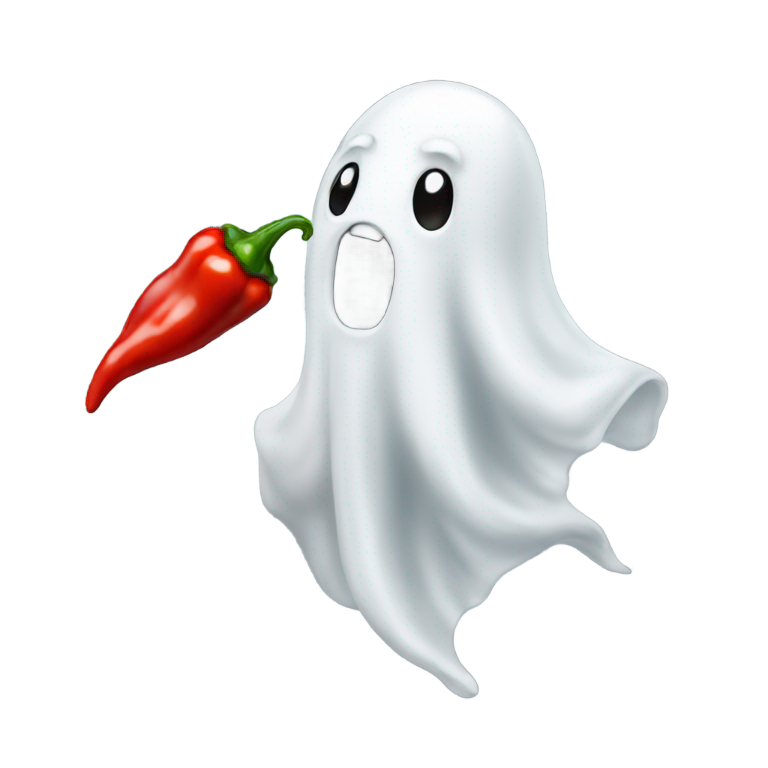 genmoji : A ghost pepper eating a ghost pepper
