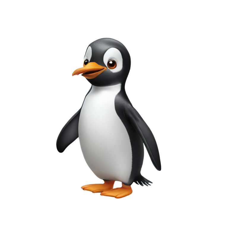 絵文字：ペンギンが手を振る