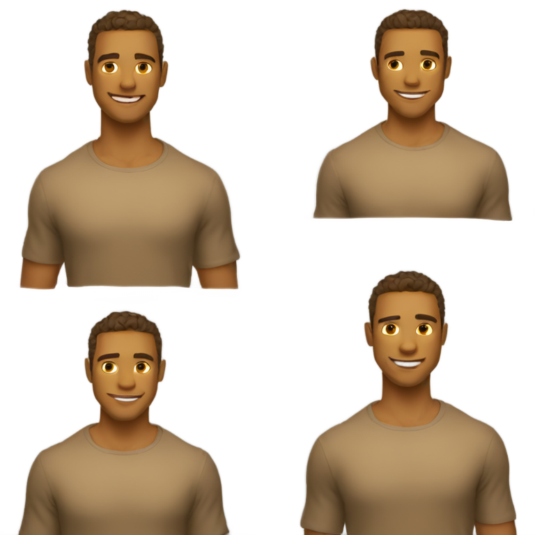 genmoji : Un mec cool et séduisant à la peau dorée

Pose sous un angle différent