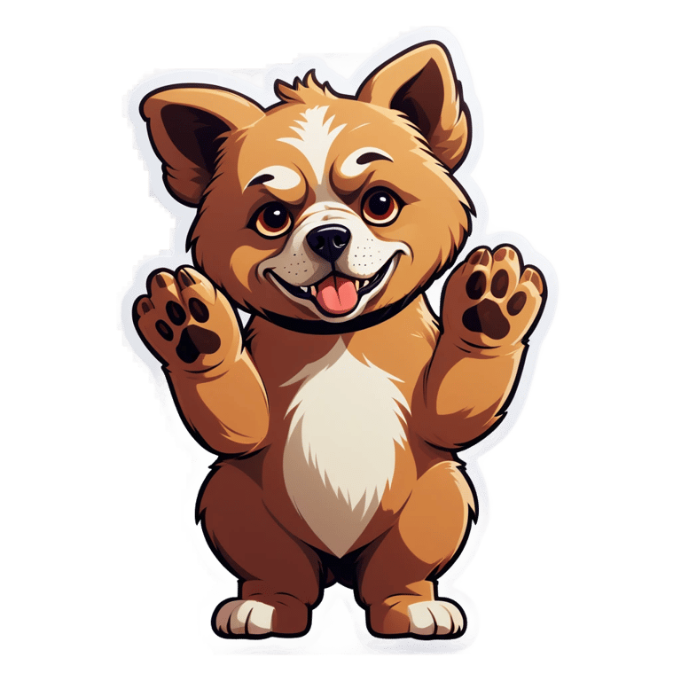 genmoji：一只爪子是手指的狗