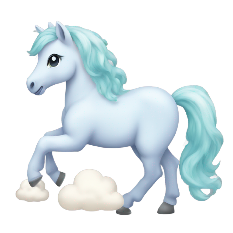 genmoji: Pony with cloud print and theme