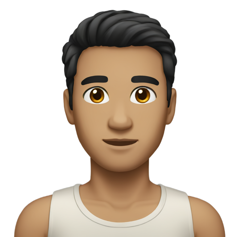 genmoji：黑发，白肤，剃净胡须，棕色眼睛，短发