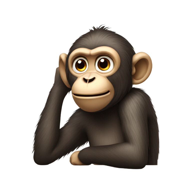 genmoji：猴子困惑地挠头