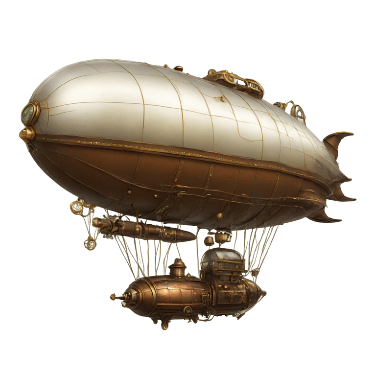 genmoji: steampunk blimp