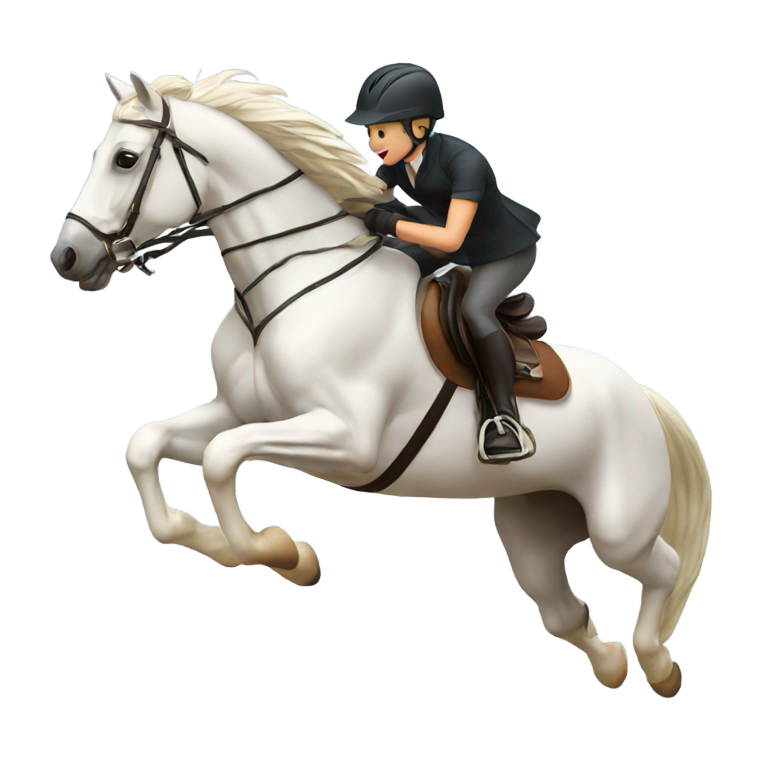 genmoji : Jumping horse with rider