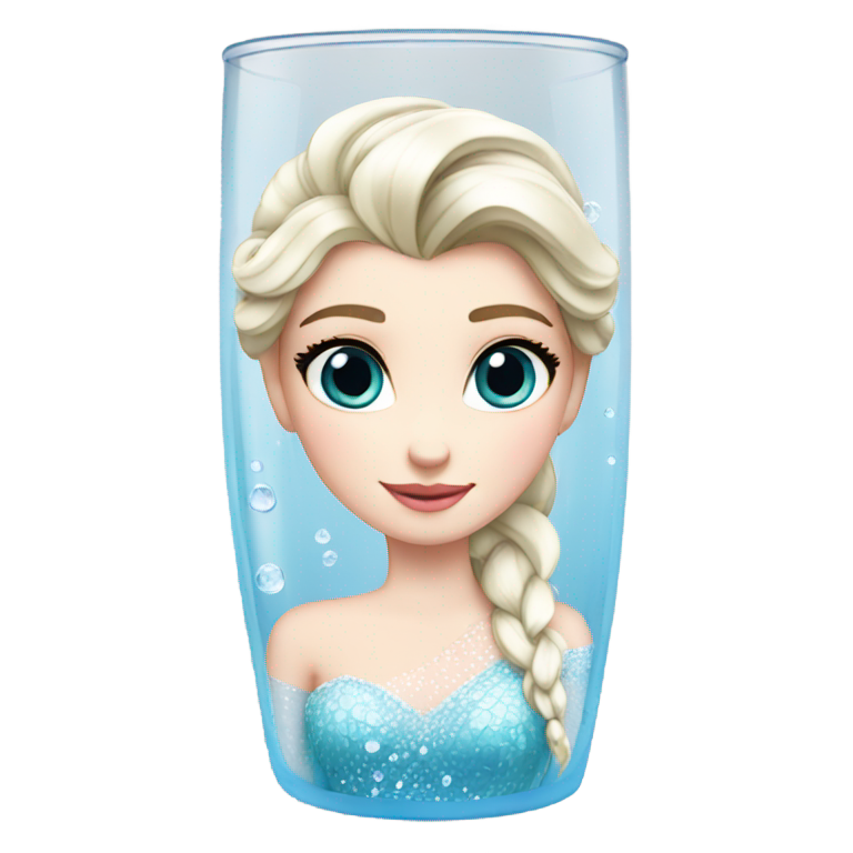 絵文字：elsa them water glass