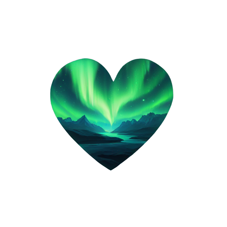 genmoji：Northern lights heart