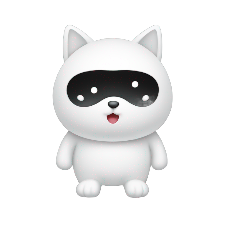 genmoji: chat blanc avec des points de suspension en motif