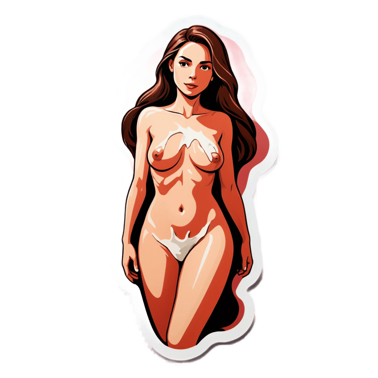genmoji : Femme nue recouverte de sperme