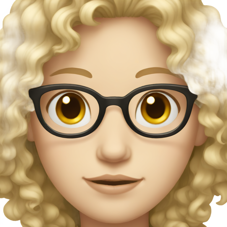 genmoji：创建一个戴眼镜、肤色苍白、卷发的女孩形象