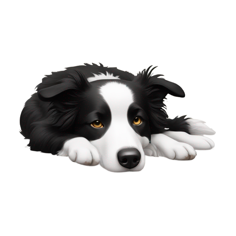genmoji：黑白边境牧羊犬睡觉