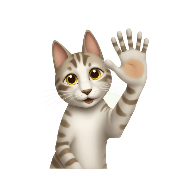 genmoji：猫在给高五