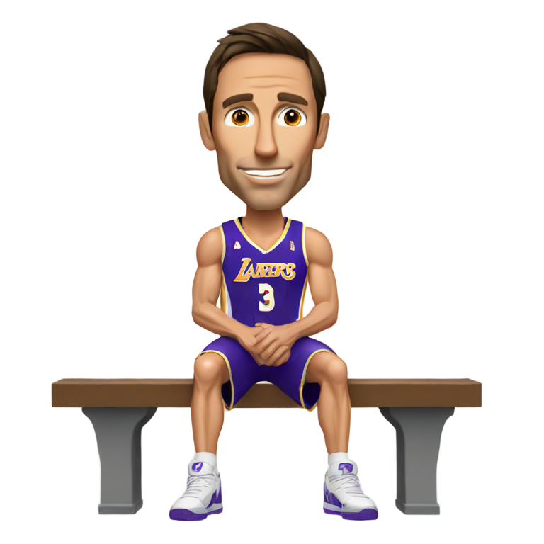 genmoji：史蒂夫·纳什穿着短裤坐在长凳上