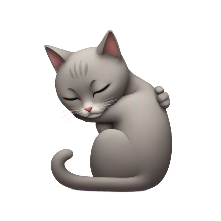 genmoji：猫咪安慰地拥抱一只悲伤的猫咪