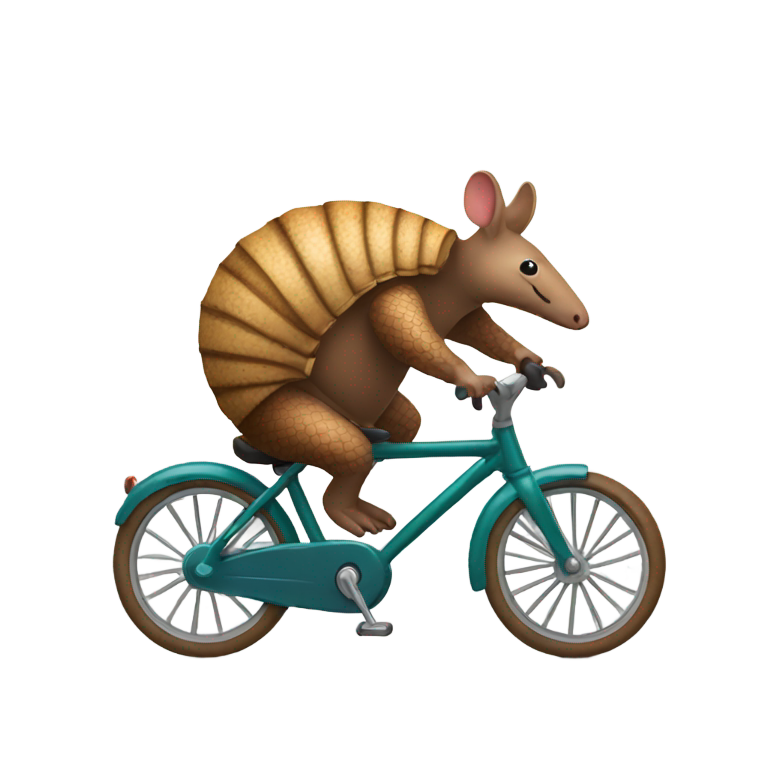 genmoji : Tatou à vélo.