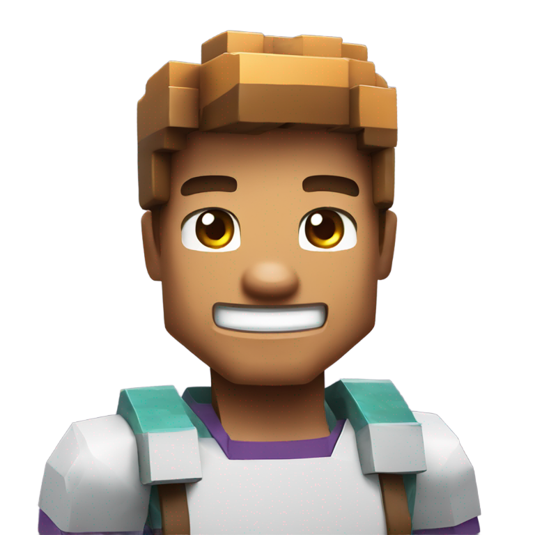 genmoji : Un joueur souriant avec Minecraft