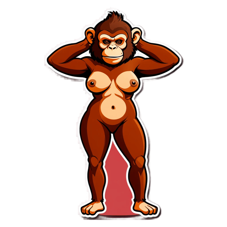 genmoji：曲线裸猿女