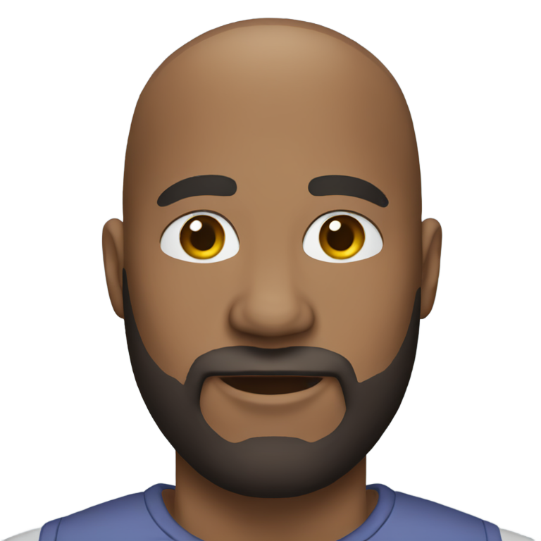 genmoji：非裔美国男子，秃头留胡子，衬衫与肤色相同