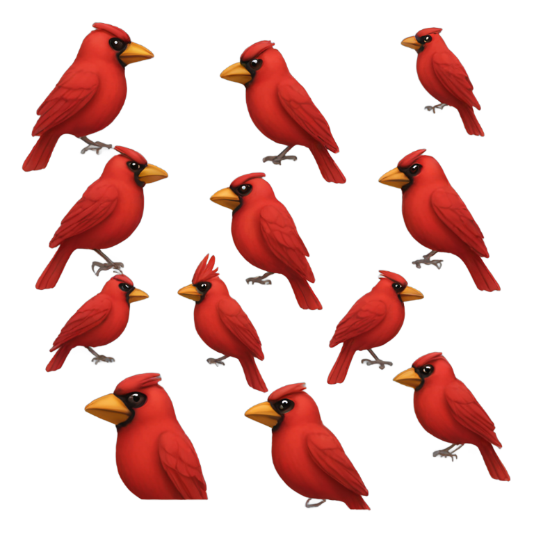 genmoji : Oiseau rouge