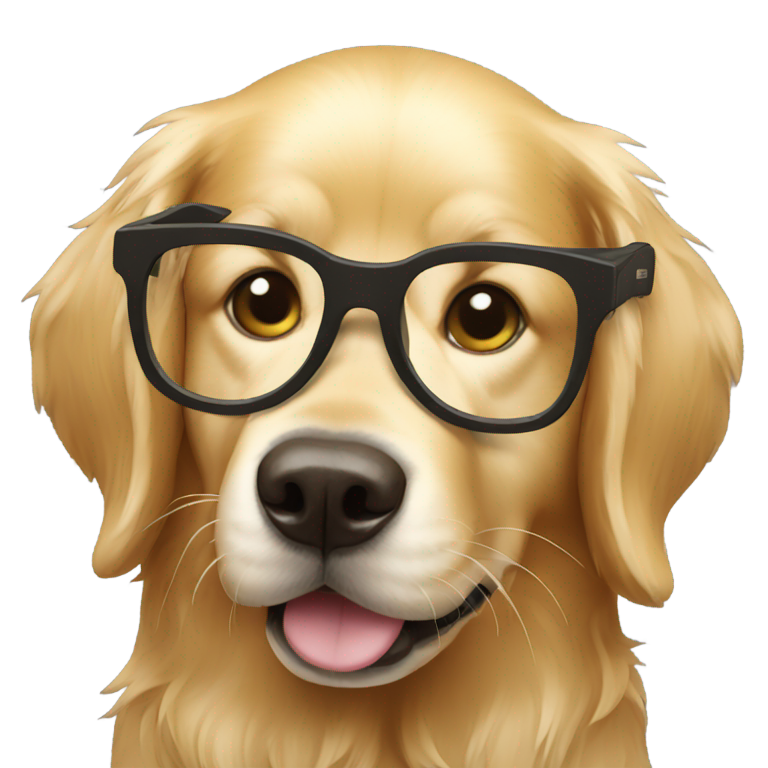 genmoji：金毛犬戴眼镜使用相机
