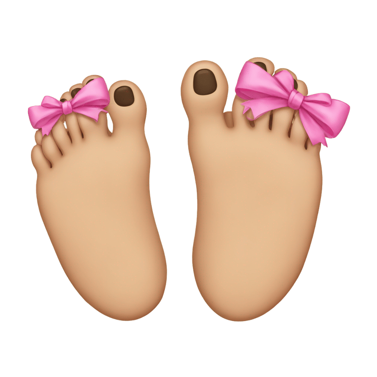 genmoji: Toes with bows on them