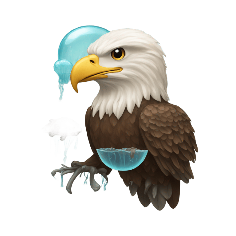 絵文字：Bald eagle + beaver + jellyfish