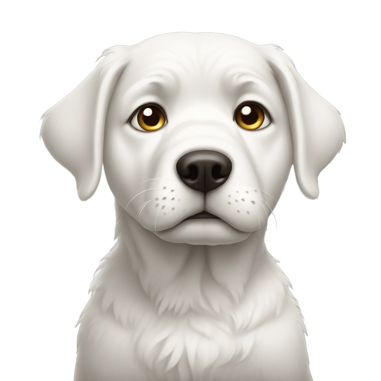 絵文字：sad white dog