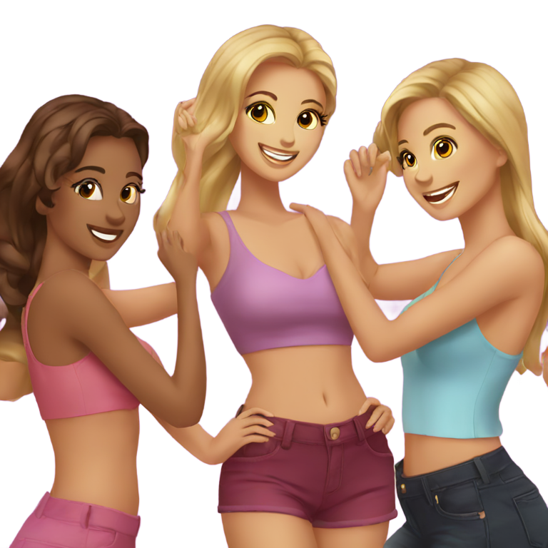 genmoji : Créez un emoji de quatre belles filles en train de faire la fête