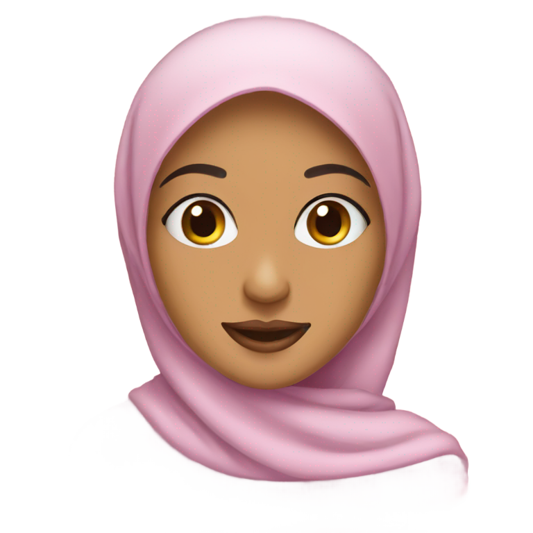 genmoji : Une fille portant un hijab avec des moustaches